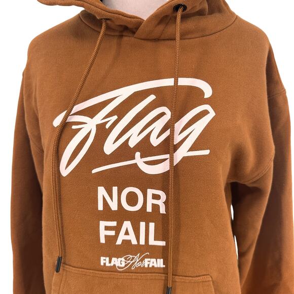 Flag Nor Fail Brown Unisex Hoodie Sweatshirt Size XS - Picture 2 of 8